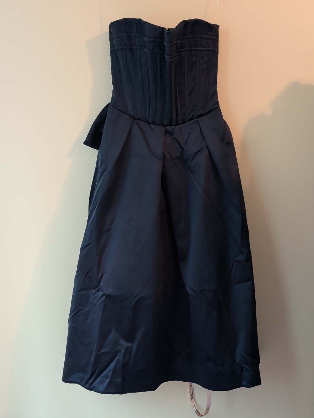 House of CB Strapless Navy Corset Midi Dress